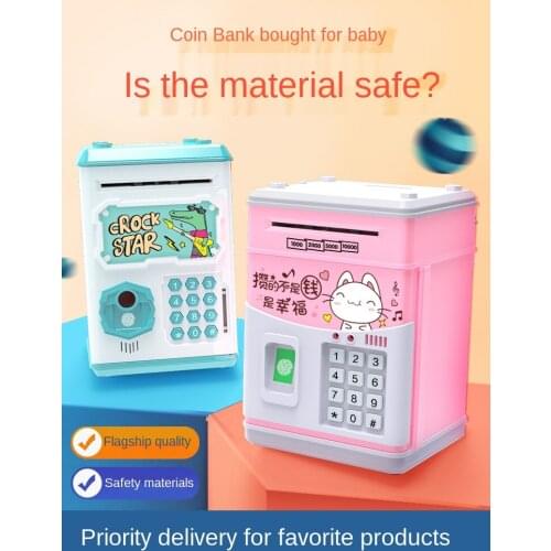 Children Saving Pot Removable Breaking-Proof Saving Box Fingerprint Password Suitcase Large Capacity Home Girl Internet