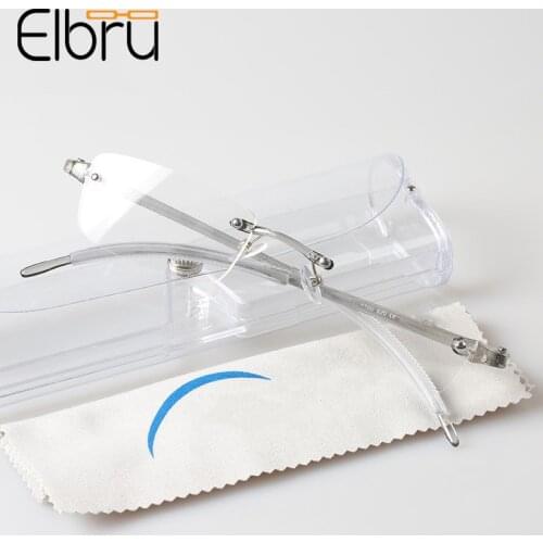 Elbru Vintage Rimless Finished Myopia Glasses Men Women Ultralight Resin Nearsighted Eyeglasses Diopters -1 -2 -2.5 -3 -3.5 -4