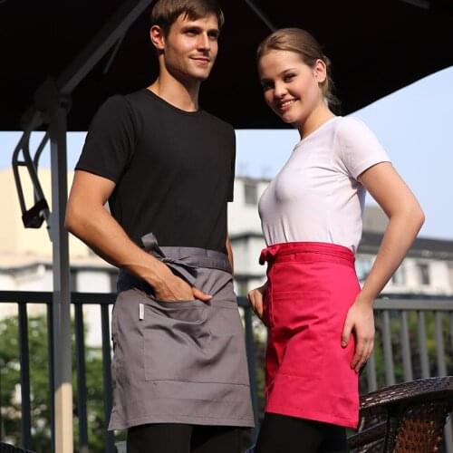 8colors Korean half apron home cooking kitchen aprons custom restaurant hotel coffee shop short chef apron gifts free shipping