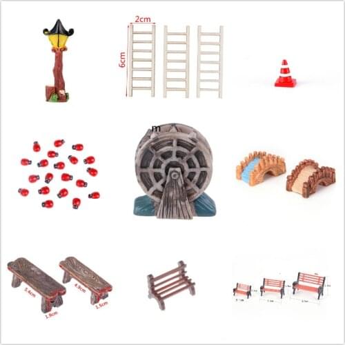 Resin Bridge Figurines Mini Resin Crafts Fairy Garden Miniatures DIY Terrarium Succulents Miniatures Micro Landscape Decoration