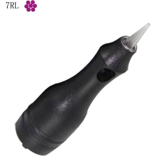 Microblading Tattoo Cartridge Black Needles 7RL 10Pcs Sterilized Eyebrow Lip Eyeliner Permanent Makeup Power Supply Machine Pen