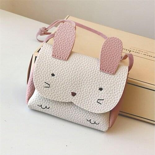 Girl Coin Purse bag PU Leather Children Wallet Box Bag Cute Rabbit Mini Money Bag Baby Crossbody Wallet