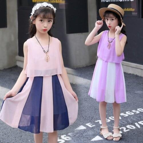 Beautiful Elegant Girls Chiffon Princess Stripe Dress Fashion Ruffles Kids Dresses for Teens Girl Clothes Party Wedding Dress