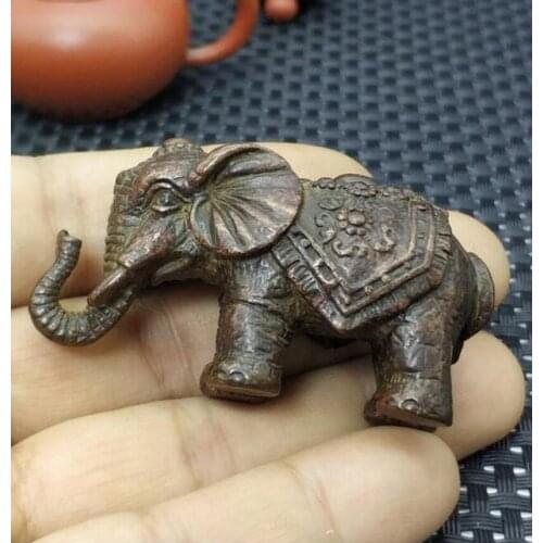Copper Statue Pure Copper Tea Pet Elephant Auspicious Animal Statue Home Decoration Bronze Sculpture Gift