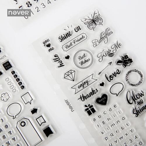 Never planner decorative accessories Transparent seal Set stamp for scrapbooking diary diy korean stationery school supplies