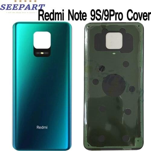 For Xiaomi Redmi Note 9s/9 Pro Battery Cover Back Glass Panel Rear Housing Case For Redmi Note 9S/9 Pro Back Battery Cover Door