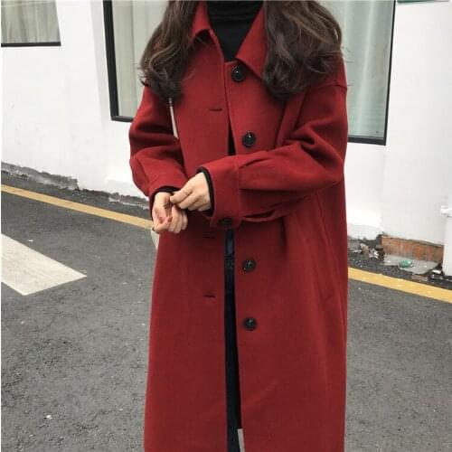 New Winter Coat Women Oversize Fashion Cashmere Wool Outerwear Female Long Thickening Warm Woolen Overcoat Womens Trench Coats