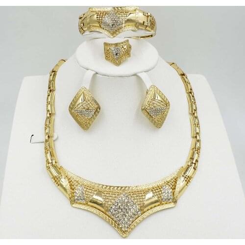 New Vintage Jewelry Sets African Bead Beads Statement Necklace Earrings Bracelet Ring Women Wedding Party Accessories