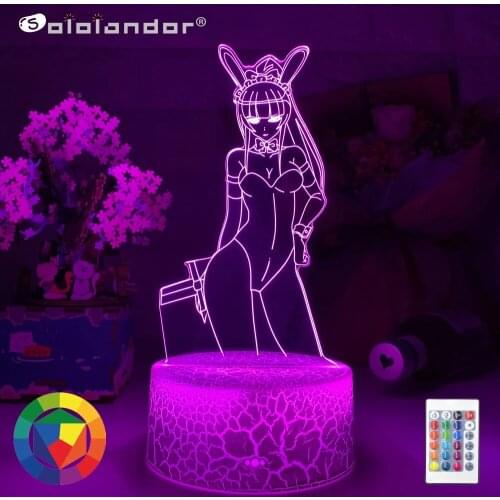 New Led Night Light Lamp Anime Overlord Narberal Gamma for Bedroom Decorative Nightlight Birthday Gift Room 3d Table Light Manga