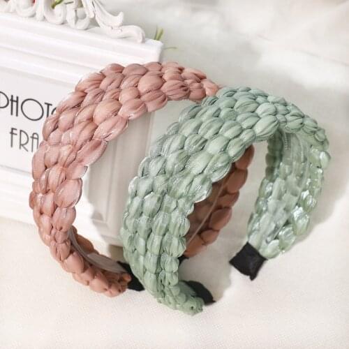2020 Vintage Solid Braided Bezel Hair Band Women Headbands Girls Hair Accessories Hoop Hair Clips opaska do wlosow diadema