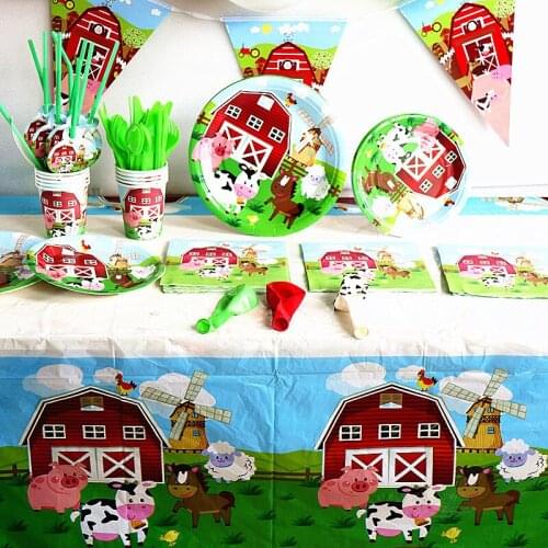 Hot Jungle Ranch Theme Party Tableware Decor Disposable Plate Napkin Straws Banner Paper Cups Wedding Baby Shower Adult Supplies