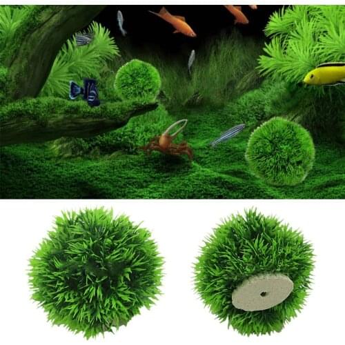 Plastic Green Seaweed Ball Simulation Decor Aquarium Fish Tank Grass Ball Ornament Aquatic Plastic Plants Water Grass Decoration