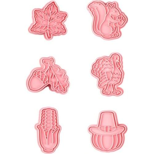 Plastic Press Type Household Pinecone Maple Leaf Corn Baking Cookie Cutter Molds