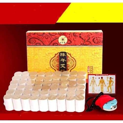 Portable Stainless steel moxibustion massage box with 54pcs 10 years moxa stick moxibustion apparatus