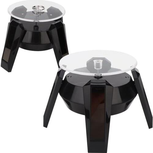 Portable Rotating Solar Energy Watch Phone Display Jewelry Makeup Holder Rack with LED Light Use Convenient Jewelry Display