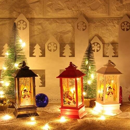 Christmas Santa Claus/Snowman/Deer Castle Lamp Light Hanging Lantern Ornament