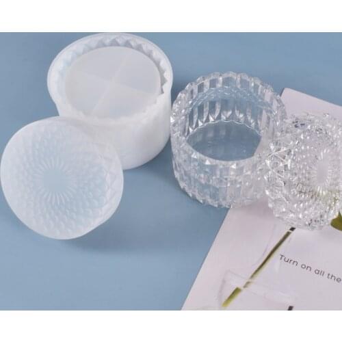 Diy Crystal Epoxy Mold Set-up Jewelry Flat Bottom Crystal Storage Jar Silicone Mold Wholesale