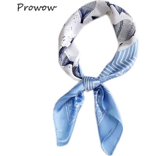 60X60CM Fashion Women Square Scarf All-match Wraps Elegant Floral Dot Spring Summer Head Neck Hair Tie Band Neckerchief FJ012