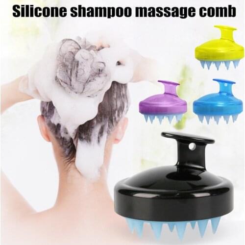 Silicone Head Body Scalp Massage Brush Comb Shampoo Spa Slimming Massage Brush Shower Head Hair Meridian Massage Wide Tooth
