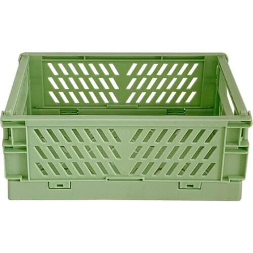 Mini Folding Plastic Storage Box Student Desktop Organizing Storage Basket Household Goods Storage Basket