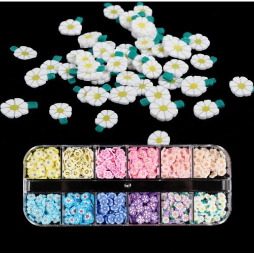 Mixed Daisy Cherry Blossoms Polymer Clay Slices Slime Resin Mold Decoration Cute Yellow Pink Small Flowers DIY Crystal Crafts
