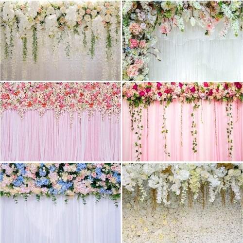 Bridal Shower Floral Backdrop for Photography Wedding Flowers Wall Photo Background Studio Photography Backdrops Newborn Kids