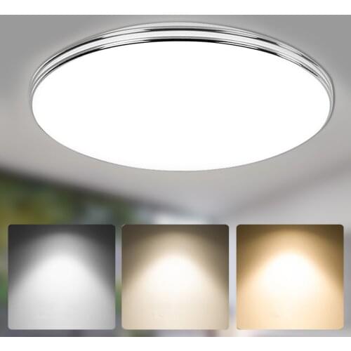 LED Ceiling Light Down Light Surface Mount Panel Lamp 72W 36W 24W 18W 12W AC 220V Modern 3 Colors Lamp For Home Decor Lighting