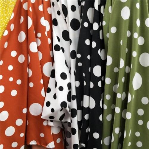 Drape Chiffon Dot Printed Fabric For Dress Pants Blouse DIY Clothes Soft Breathable Textiles Tissu 50X150cm Telas
