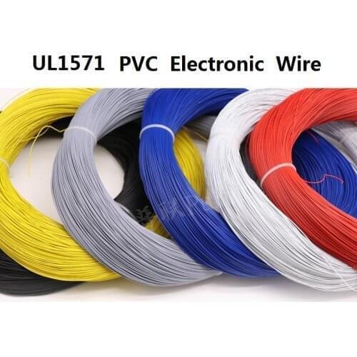 UL1571 30AWG PVC Electronic Wire OD 0.8mm Flexible Cable Insulated Tin-Plated Copper Environmental LED Line DIY Cord-5Meters