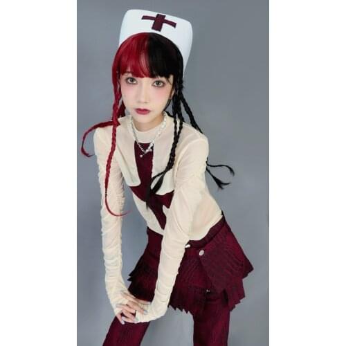 Spring Summer Harajuku Women Sexy Punk Cross T-shirt Sweatshirts Female Long Sleeve O-Neck Gothic Patchwork Tops