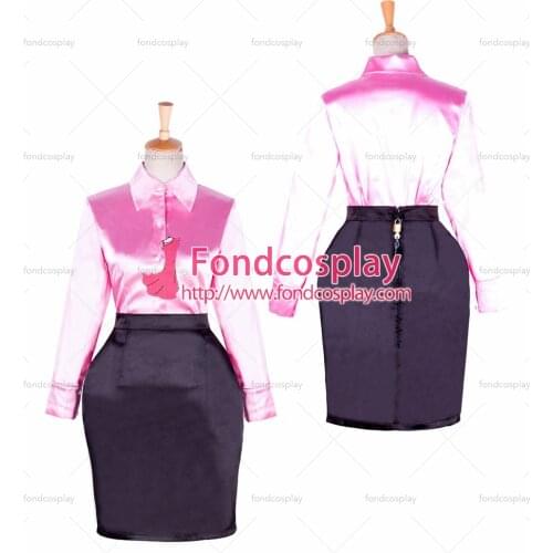 Fetish satin blouse-Skirt Costume Uniform Cosplay Tailor-made [G1762]