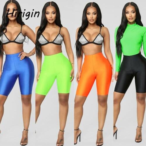 2020 Women Stretch Biker Bike Shorts Workout Spandex Leggins Knee Length Short Trousers Women Summer Slim Shorts Womens shorts