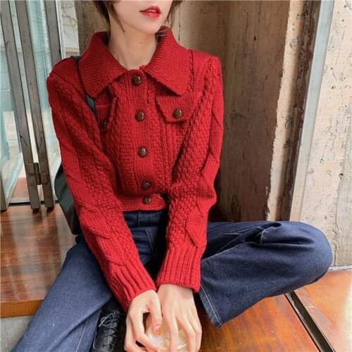 Women Cardigan Sweater Fashion 2020 New Womens Super Fairy Loose Outer Wear Cherries Cardigan Womens Sweater Knitting