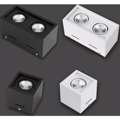 1pcs white Black Surface Mounted adjustment LED Dimmable Downlights 10w 20w COB LED Ceiling lamp Spot Lights AC110-220V LED Lamp