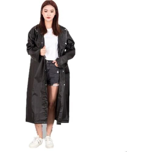 High Quality 1PC 120CM EVA Unisex Raincoat Thickened Waterproof Rain Coat Women Men Black Camping Waterproof Rainwear Suit