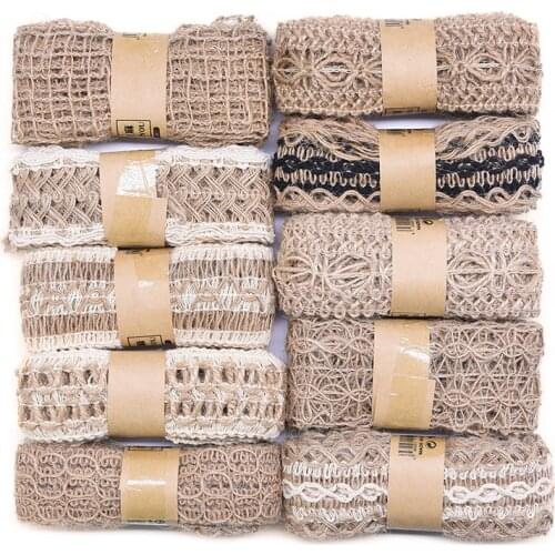 2m Natural Jute Burlap Ribbon for DIY Gift Wrapping Crafts Hemp Vintage Ribbon Wedding Decoration Party Supplies
