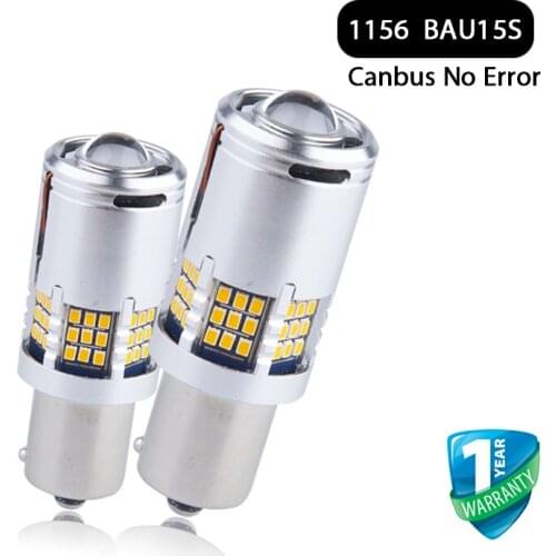 2PCS 1156 BAU15S PY21W LED Turn Light Canbus No Error LED Lamp 2016 Chips Signal Light 12V T20 7740 W21W Led light 60 SMD