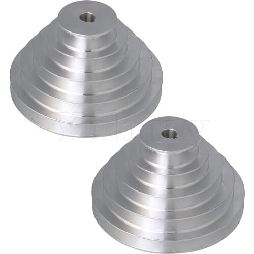 2x Aluminum 5Slot 14mm Bore Pagoda Pulley Wheel for A Type Timing Belt