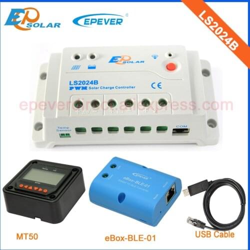 20A 24V 600W Solar panels system Low price free shipping PWM controller LS2024B 20amps Solar regulator MT50 and ble eBOX