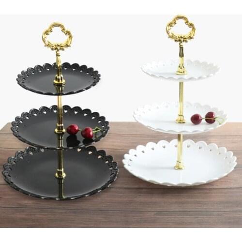 3 Layers Plastic Cupcake Stand Layers Party Serving Stand Dessert Tower Tray Fruit Desserts Plate Tea Plates Birthday Party