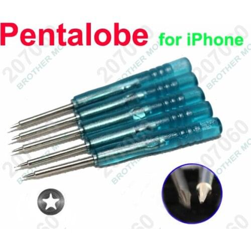 50pcs/box High Magnetic Transparent Blue Pentalobe Screwdriver Five-Pointed Star Screwdrivers for iPhone 4G 4S 5G 5S 5C