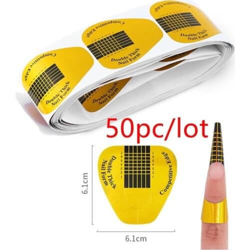 50Pcs Professional Acrylic U Shape Nail Art Foils Tips Extension Guide Sticker For DIY Polish Gel French Tips Tools