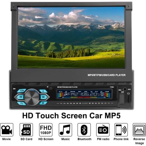 1 Din Car Radio Bluetooth GPS Navigation Mirror Link Android/IOS 7" TFT Touch Screen Car Stereo Radio Auto Audio USB TF Camera