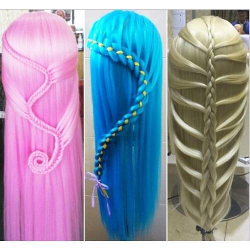 Free Shipping!! 10 Colors Hairdresser Training Mannequin Head With 24Inch Synthetic Hair Dummy Doll Cosmetology Head Hairstyles