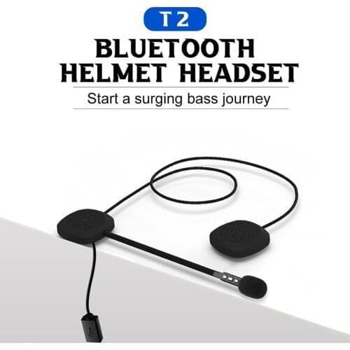 T2 Wireless Bluetooth V5.0 Motorcycle Helmet Headphones Stereo Speaker Buttons Headphone Motorcycle MP3 Speaker Helmet Headsets