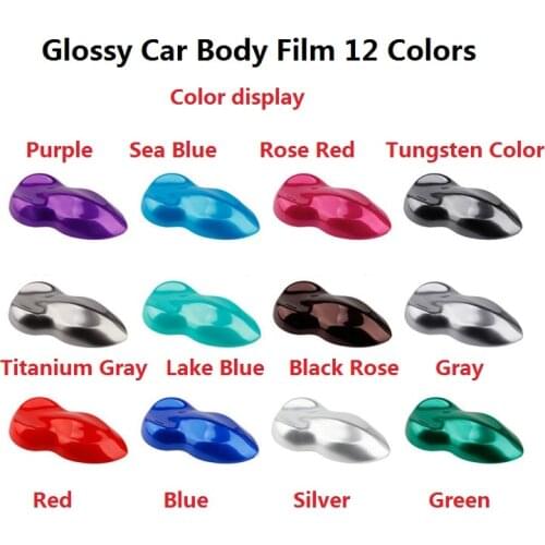 2pcs 50*150cm Glossy Car Body Film Beautiful Purple Red Blue Gray Scratches Cover PVC Interior Vinyl Wrap Styling Stickers