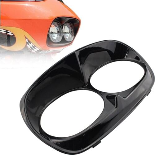 Motorcycle Glossy Black ABS Plastic Headlight Bezel Scowl Outer Fairing Fit For Harley Davidson Touring Road Glide 1998-2013
