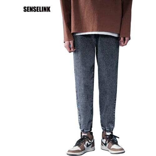 Mens High Quality Korean Brand Casual Fashion 2021 New Jeans Pants Trousers Loose Spring Summer Classic Denim Cargo Pants