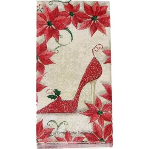 Casamento 10Pcs 3-Layer High-heeled Shoes Wedding Paper Napkins For Decoupage Birthday Party Decoration Boda Supplies