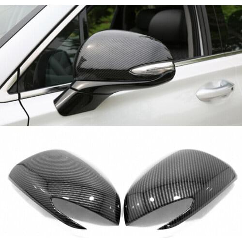 Carbon Fiber Look Rearview Side Mirror Cover 2pcs For Hyundai Santa Fe TM 2019